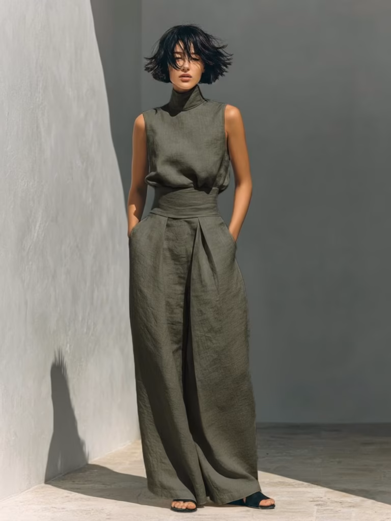 Handmade Cotton Linen Sleeveless - Image 3